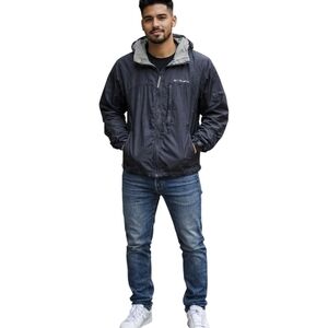 Columbia Men's  Jacket Windbreaker Rain. Navi And Gray Colorway. Size S.
